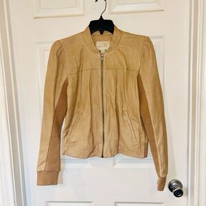 Hinge (Nordstrom) Neutral Blush Women's Leather Jacket